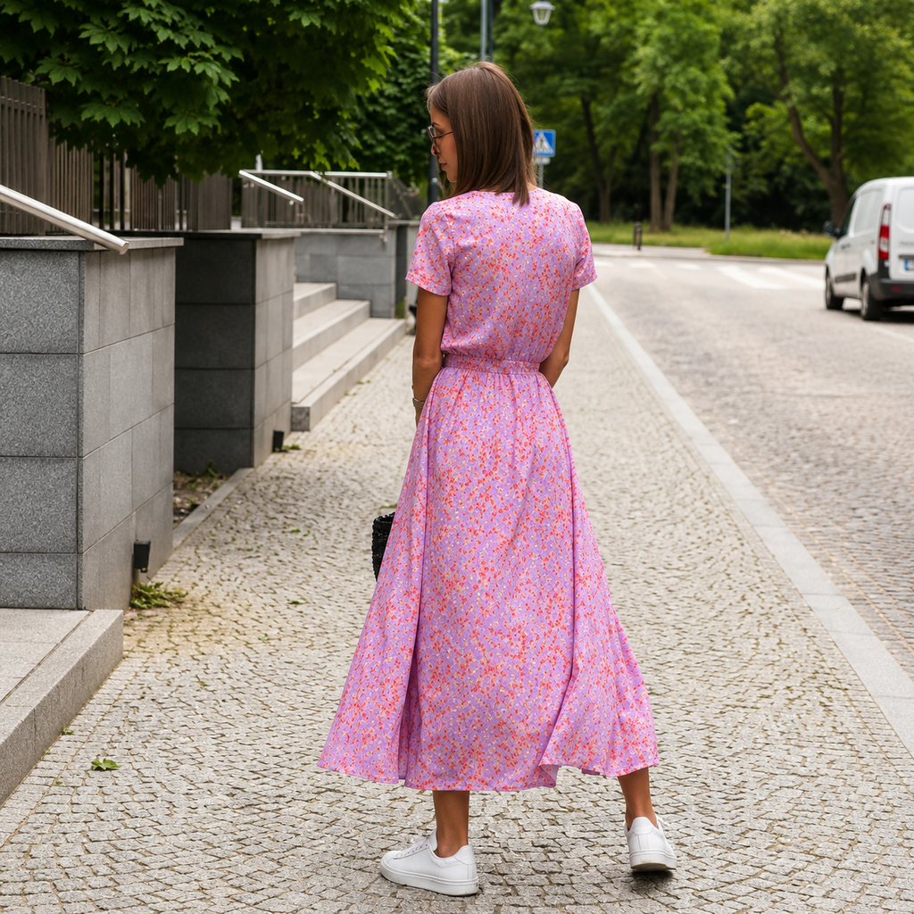 Lila Bloom Wrap Maxi Jurk