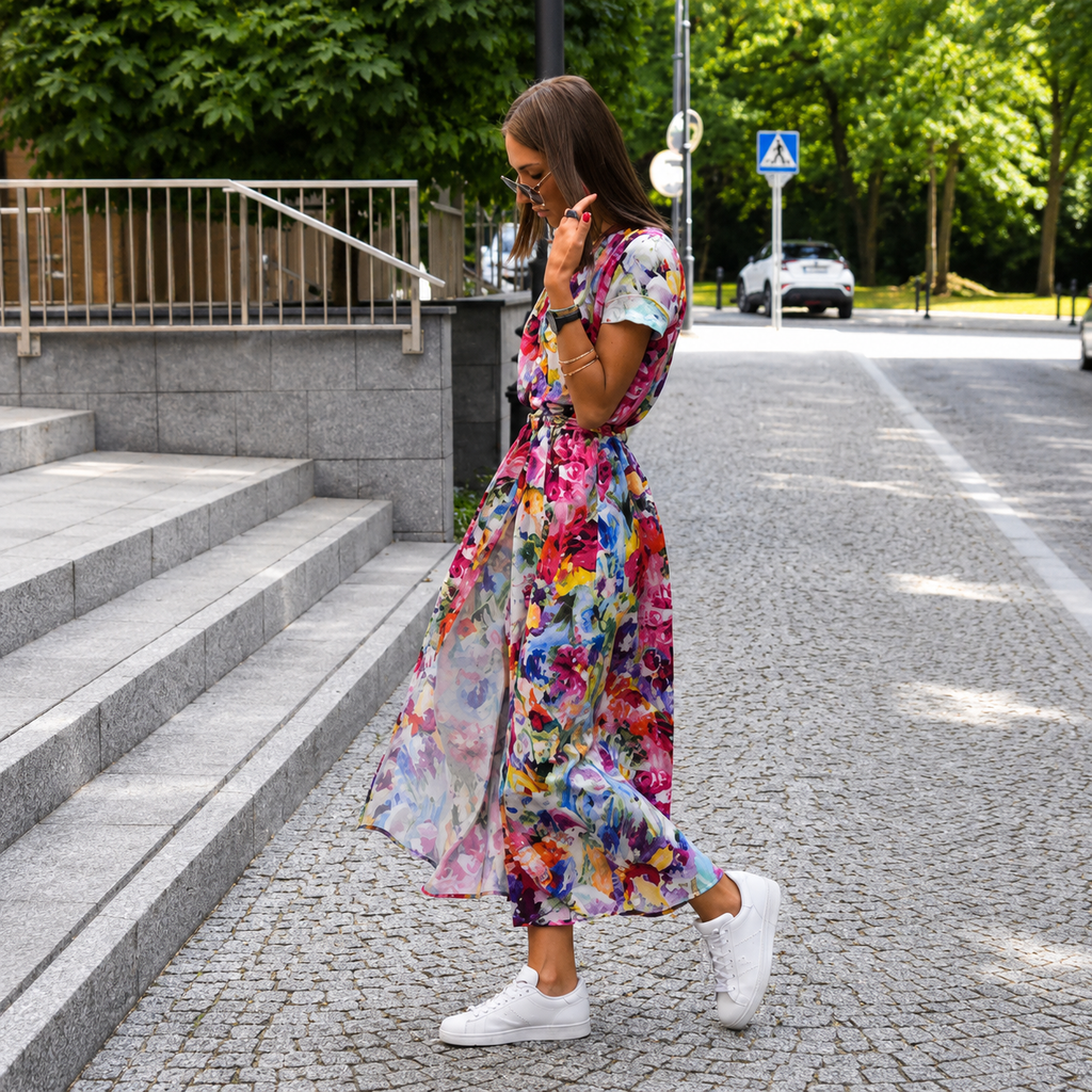 Aurora Floral Wrap Maxi Jurk